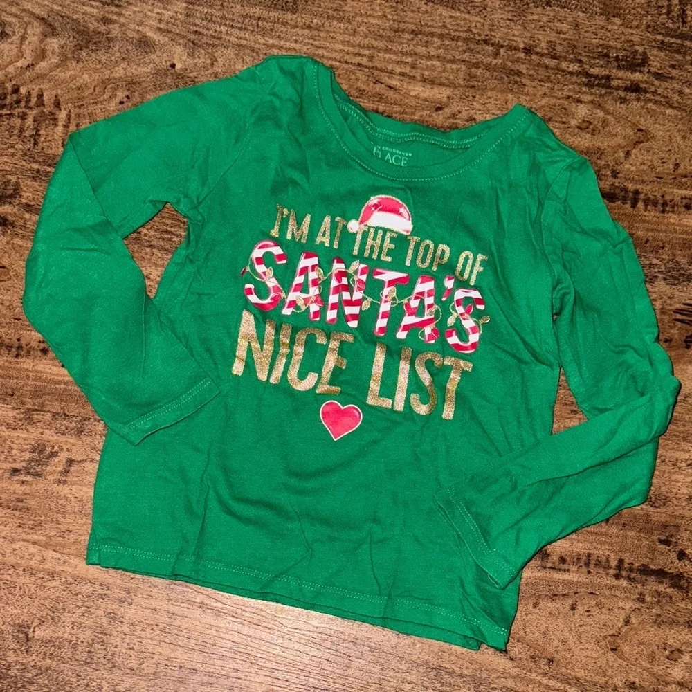 The Children's Place Green Santa's Nice List Long Sleeve Tee